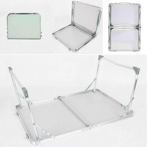 Folding Table Small - Foldable Garden Table for Camping, Party, Picnic - Portable Fold Up Desk - Lightweight Side Table for Sofa Bed Desk with Carrying Handle, 60 x 40cm (1/5)