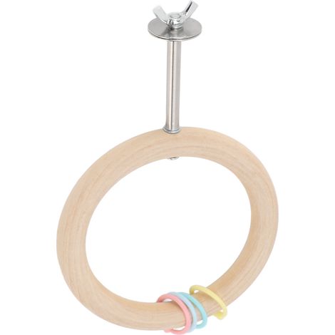 Perchoir rond en bois pour cage à oiseaux, balançoire multifonctionnelle et résistante aux morsures, jouet pour perroquet (1/5)