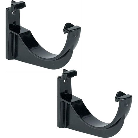 112mm Half Round Fascia Gutter Bracket - Black - Bag of 2