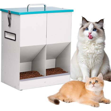 Automatic Cat Food Dispenser 10L with 2 Bowls, Metal (1/5)
