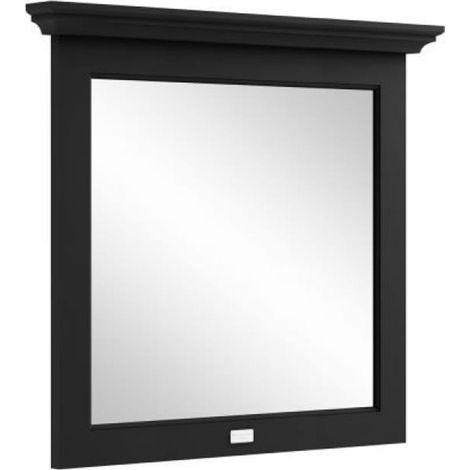 Bayswater Flat Bathroom Mirror 800mm Wide - Matt Black (1/2)