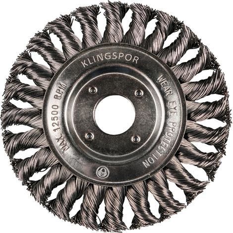 Klingspor BR 600 Z Rundbürste gezopft einreihig, 125 x 14 mm Gewinde M 14 0,5 Stahl (1/4)