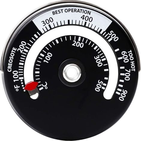 Thermomètre de cheminée Thermomètre de ventilateur de cheminée creux Cadran magnétique Multi-Fuel Magnetic Thermometer for Wood Stove (1/4)