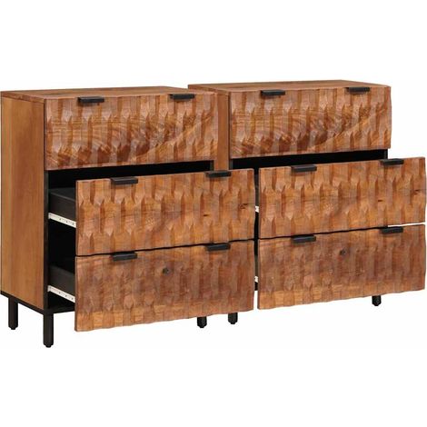Maison Exclusive - Credenza 2 pcs Finitura Marrone Acacia 60 x 33 x 75 cm