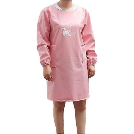 Tablier de toilettage pour animaux en cuir PU à manches longues, imperméable, ajustable et antistatique, avec 2 poches, idéal pour les tâches ménagères, les animaleries, la cuisine, la vaisselle et le (1/5)