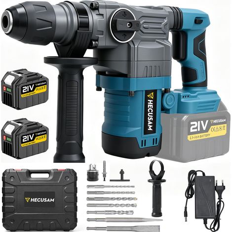 Marteau de Démolition 8J, 3000W Moteur sans balais, Perforateur sans fil avec 2 batteries de 4,5 Ah, embrayage de sécurité et Anti-vibration, Inclut Sac à Outils et Burins (1/5)