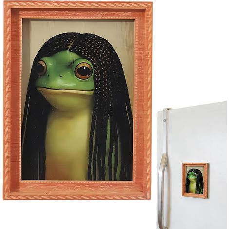 Aimants Grenouille pour Réfrigérateur Jouet Décoratif en Bois Portable Aimants Adhésifs Animaux pour Frigo Pour Maison Cuisine Bureau Salle De Classe Dortoir Casier Mur (1/5)