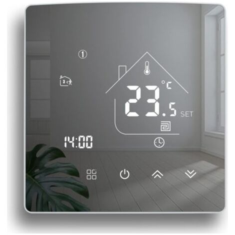 Thermostat Miroir Thermostat de Chauffage Thermostat d'ambiance programmable Thermostat Mural numérique pour Le Chauffage de l'eau Chauffage par Le Sol 3A TGR85WP