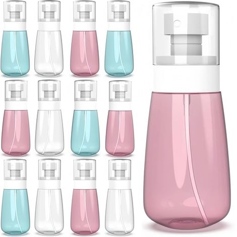 12 Pièces Flacon Vaporisateurs, 100ml Vaporisateur à Brume Fine Anti-Fuite Mini Flacon Spray Vide Conteneur de Voyage Rechargeable pour Parfum Soins de Peau Maquillage Tonique (3 Couleurs) (1/5)