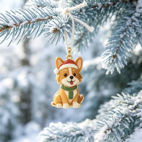 Calendrier de l'Avent Chiens 2026, 24 décorations suspendues en acrylique 2D représentant différentes races de chiens, ornements de sapin de Noël féériques pour les fêtes (1/5)