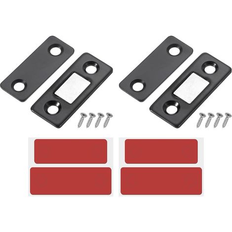 Juego de 2 cierres magnéticos para armarios, cajones y puertas correderas de cocina, color negro. (1/5)