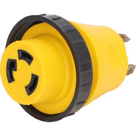 Adaptateur TT-30P vers L5-30R, fiche mâle tripolaire en laiton, prise femelle L5-30A avec bague de verrouillage (norme américaine 125V). (1/5)