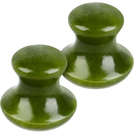 Pierre de Massage Visage en Jade Vert, Masseur de Champignon 2pcs pour Activer la Circulation et Soulager la Tension, pour Massage (1/5)