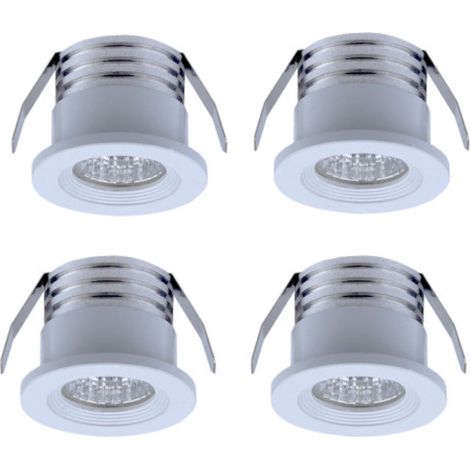 Rwoythk – Lot de 4 mini spots LED encastrables 3 W – Lumière chaude 3000K – Aluminium avec verre mat – Pour éclairage intérieur – IP22 (1/4)
