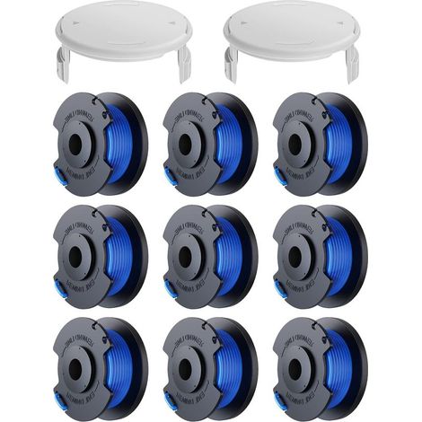 Pack of 11 replacement line spools for Ryobi One+ AC14RL3A 18v 24v 40v brush cutters, spool diameter 1.6mm, length 30.17m (9 line spools, 2 covers) (1/5)