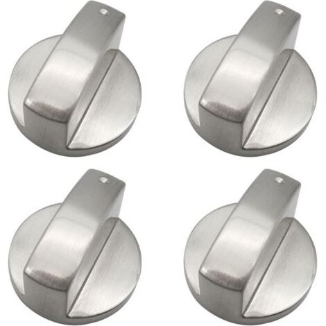 Bouton de remplacement en métal argenté de 6 mm pour cuisinières à gaz, bouton de commande universel pour cuisinière à gaz, bouton pour plaque de cuisson à gaz, bouton de four de 6 mm (1/4)