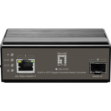 LevelOne IGC-0102 Conversor de medios industrial RJ45 a SFP Gigabit -40°C a 75°C