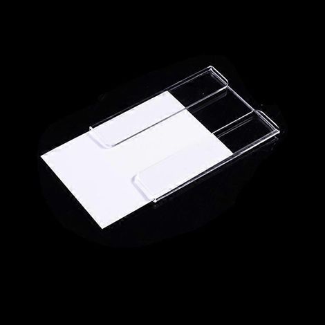 20 stuks wandplankjes van acryl voor prijskaartjes, labels en prijskaartjes, displaystandaards 7,5 cm x 5 cm (1/4)