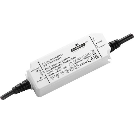 Dehner Elektronik SPF 24-24VSP Transformateur pour LED, Driver de LED à tension constante 24 W 1 A 24 V homologué pour