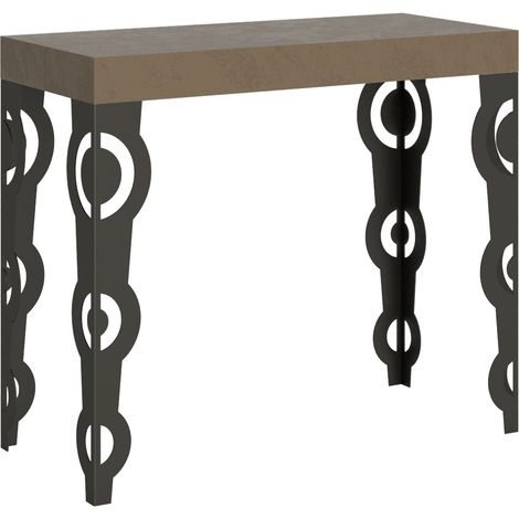 Petite console extensible Karamay gris tourterelle 90x40/196 cm