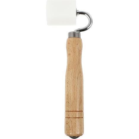 Rouleau à Papier Peint de Pression en Acier Inoxydable Manche en Bois Outil Mural pour Joints et Enduit, Finition Polie, Usage Professionnel en Travaux de Pose (1/5)