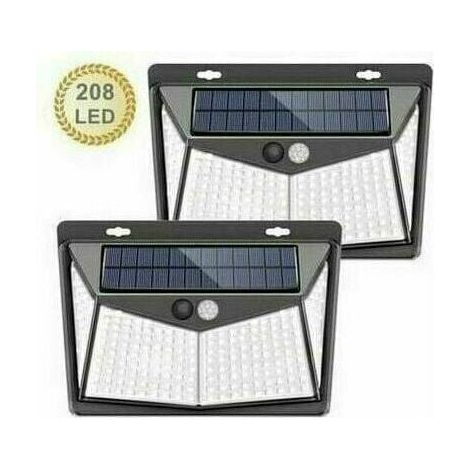 Green Mobility-【Lot de 2 208 LED Puissante étanches】 Lampe Solaire Extérieur Détecteur de Mouvement Lumière Solaire éclairage Extérieur Sécurité sans Fil led Spot Extérieur Solaire par Jardin Decorati (1/5)