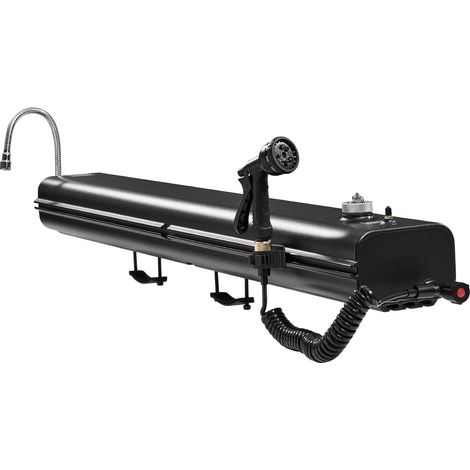 Réservoir d'eau aluminium 30L pour toit, avec distribution multiple, panneaux anti-éclaboussures et port de pressurisation. (1/5)