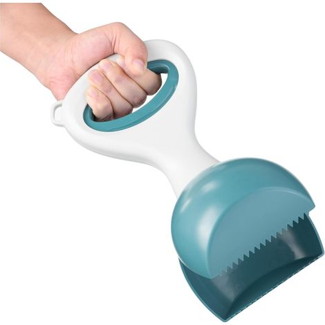 Recogedor de excrementos de perro de plástico - Control total mediante botón pulsador - Cierre de 360° - Recogedor de excrementos de perro o gato - Alternativa a las bolsas para excrementos de perro (1/5)