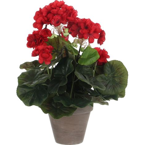 Mica Decorations Geranio Pianta Artificiale Rossa H34cm