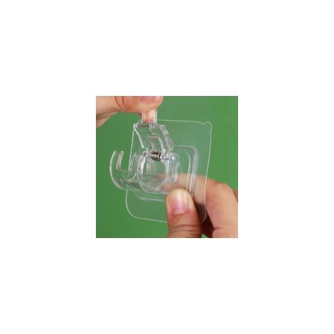 Set mit 8 selbstklebenden Gardinenstangenhalterungen (ohne Bohren), transparent, 66 cm – Crezuo