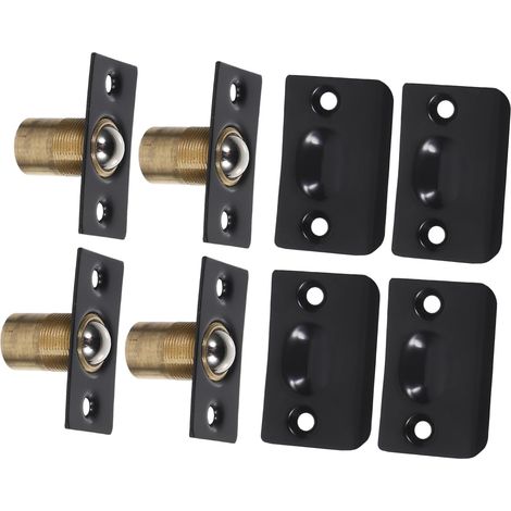 Loquet à bille réglable avec gâche, lot de 4, en acier inoxydable (1/5)