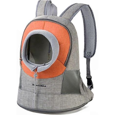 Großer orangefarbener Rucksack für Katzen und kleine Hunde, leichtes Modell zum Wandern, Reisen und Campen (1/5)