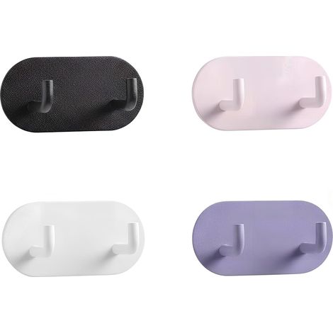 Klebehaken-Set, 4 Stück, Edelstahl-Handtuchhaken, robuster Klebehaken, nagelfreier Klebehaken, Handtuchhalter, für Küche, Badezimmer, Schränke, Büro, Türen, Wände (horizontal)