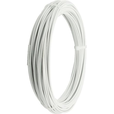 WURKO alambre forrado blanco n16 25mt , Alambre recubierto en color blanco, ideal para tareas como la instalación de tendederos, gracias a su gran resistencia y facilidad de usobr (1/3)