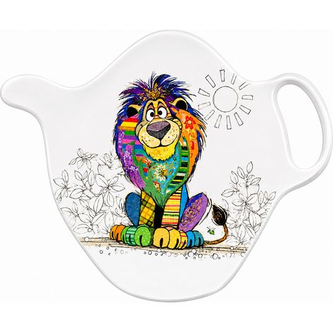 Repose-sachet de thé lion mélamine (1/2)