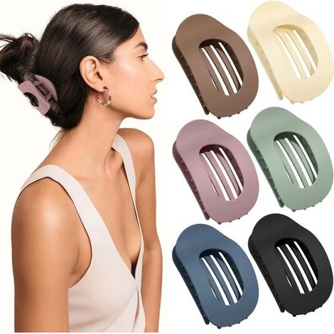 Pince à cheveux en nacre d'ormeau non adhésive, pince plate ronde en forme de bec de canard pour femme, pince à cheveux pour l'arrière de la tête, pince à cheveux pour chignon, pince à cheveux (1/5)
