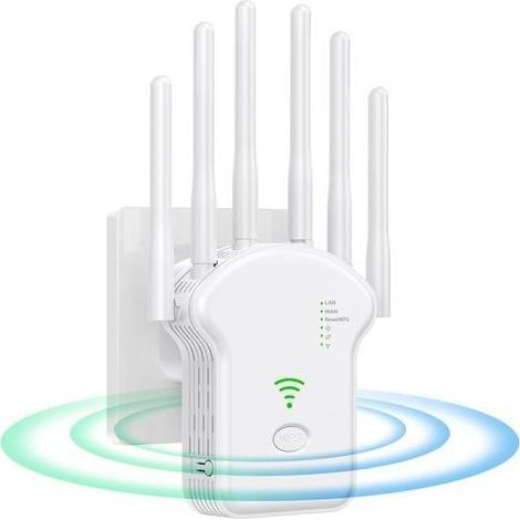 1200Mbps WiFi Extender Dual Band 5GHz 2.4GHz Repeater Router AP Mode Wireless Amplifier for All Routers White (1/5)