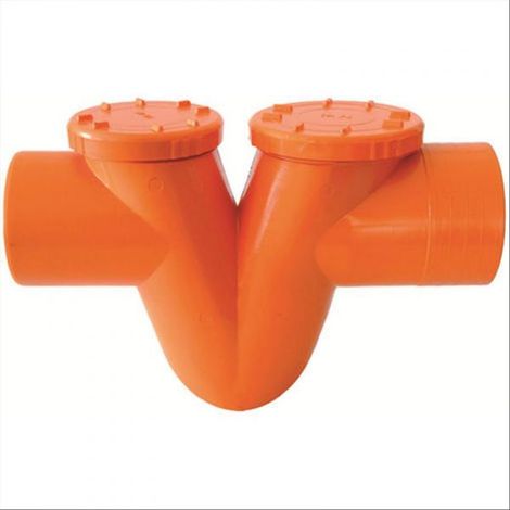 Sifone orizzontale tipo 0-0 per tubi raccordi pvc arancio edilizia diam. 100 mm