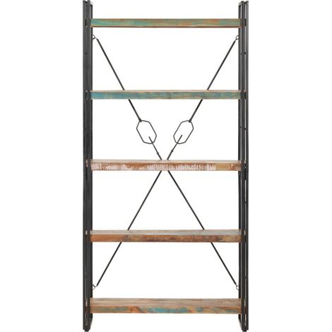 Bibliothèque 5 niveaux 90x30x180 Bois solide de récupération (1/5)