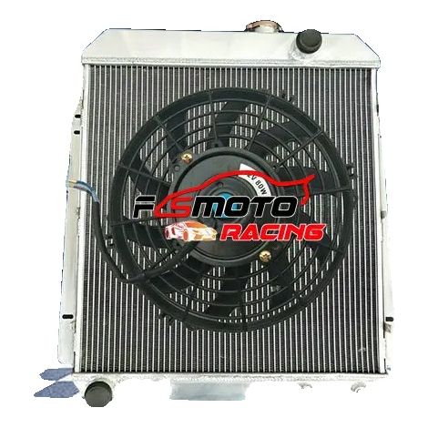 Radiatore in alluminio con ventola, uscita superiore/inferiore da 1,6", design a 3 file, compatibile con i modelli Buick (1954-1956)