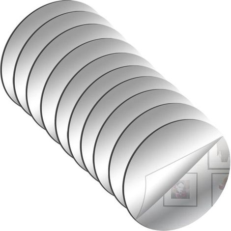 Autocollants miroir - Lot de 10 - Miroir de porte - Miroir autocollant - Miroir mural - Miroir adhésif - 10 x 10 cm (1/5)
