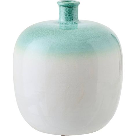 Vase en poterie vert menthe et blanc - vert menthe et blanc (1/3)