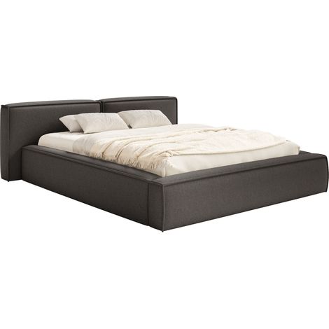 Selsey Tilves Low – Polsterbett 200x200 mit Bettkasten und Lattenrost, Chenille, grafitgrau