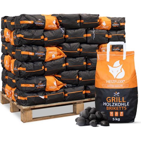 Heizfuxx Grillholzkohlebriketts 5kg x 60 Sack 300kg 60er
