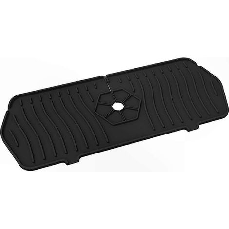 Tapis de séchage en silicone robuste pour évier de cuisine et salle de bain, protège-robinet anti-éclaboussures, design contour, plan de travail (1/5)