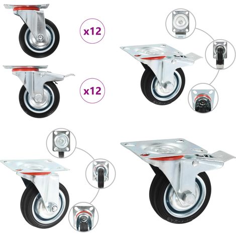vidaXL 24 pcs Roulettes pivotantes 75 mm (1/5)