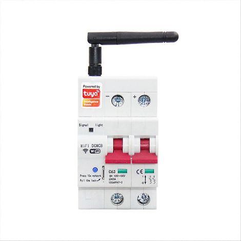 Intelligenter 2-poliger DC-Leistungsschalter, App-Steuerung, 63-A-DC-100/100-V-WLAN-Leistungsschalter, Kurzschlussschutz, Funkschalter (1/5)