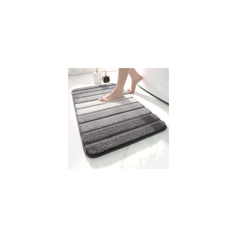Tappetino da bagno antiscivolo, extra morbido, lavabile in lavatrice, assorbente, 40 x 60 cm, grigio - 1 pezzo - Crezuo
