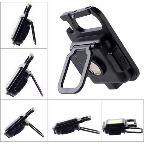 Mini lampe COB avec support, recharge USB-C, lampe de poche porte-clés, base magnétique, 3,7-4,2V, éclairage LED, pratique et portable (1/5)