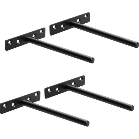 Invisible floating shelf bracket, wall-mounted shelf bracket, heavy-duty floating shelf bracket, 150 mm length, black, 4 pieces (1/5)